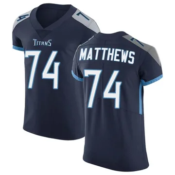 Men's Bruce Matthews Tennessee Titans Nike Elite Vapor Untouchable Jersey - Navy