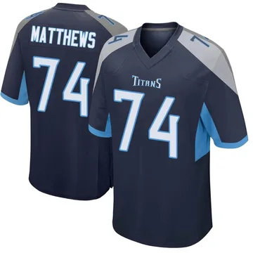 Men's Bruce Matthews Tennessee Titans Nike Game Jersey - Navy