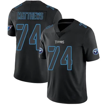 Men's Bruce Matthews Tennessee Titans Nike Limited Jersey - Black Impact