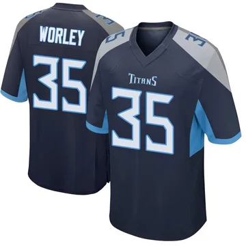 Men's Daryl Worley Tennessee Titans Nike Game Jersey - Navy