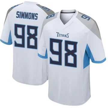 Men's Jeffery Simmons Tennessee Titans Nike Game Jersey - White