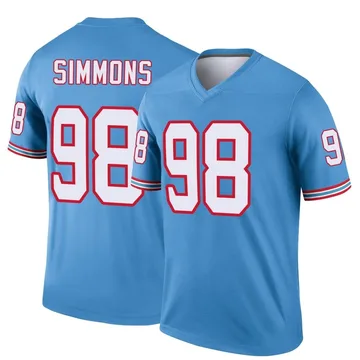 Men's Jeffery Simmons Tennessee Titans Nike Legend Oilers Throwback Jersey - Light Blue