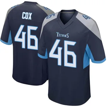 Men's Morgan Cox Tennessee Titans Nike Game Jersey - Navy