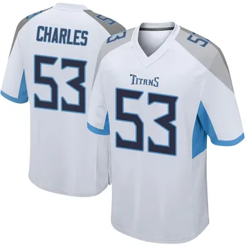 Men's Saahdiq Charles Tennessee Titans Nike Game Jersey - White