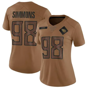 Women's Jeffery Simmons Tennessee Titans Nike Limited 2023 Salute To Service Jersey - Brown