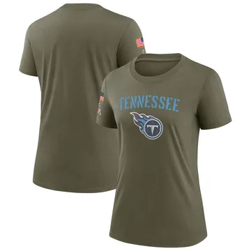 Women's Tennessee Titans Olive 2022 Salute To Service Legend T-Shirt