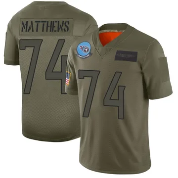 Youth Bruce Matthews Tennessee Titans Nike Limited 2019 Salute to Service Jersey - Camo