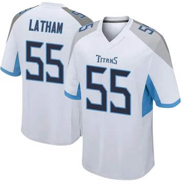 Youth JC Latham Tennessee Titans Nike Game Jersey - White